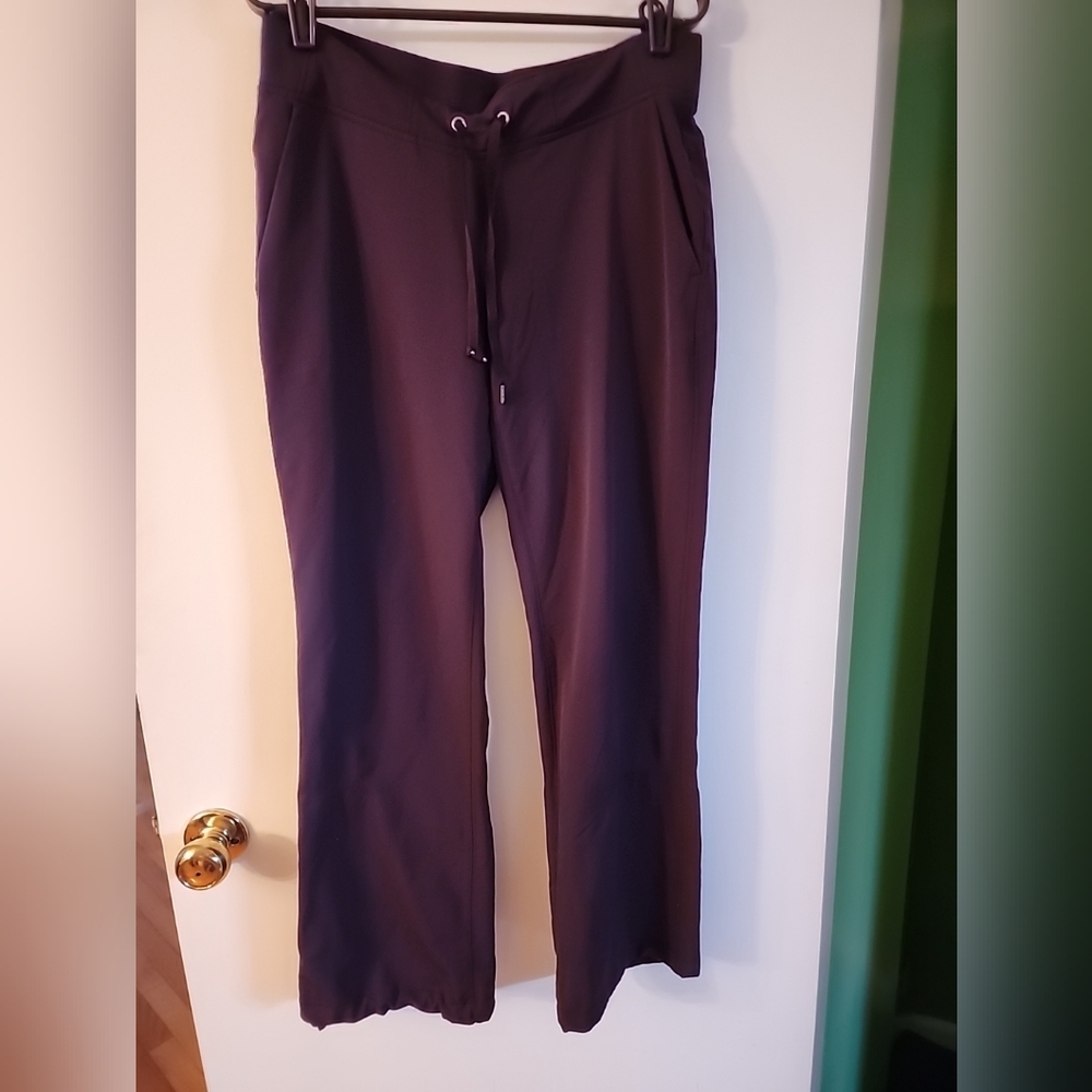 Athleta Midtown Plum Color Ankle Pants With Drawstring Ankle